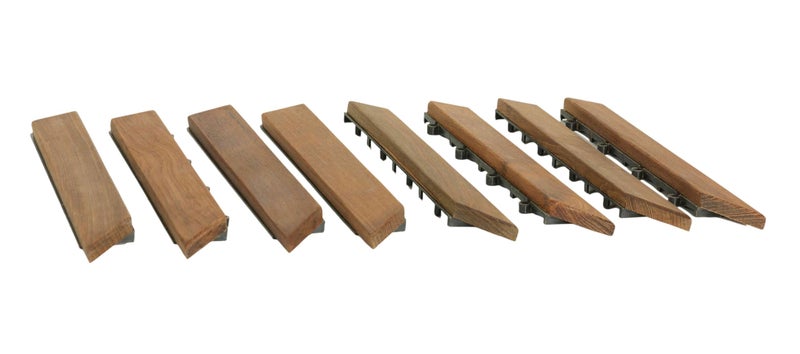 بير ديكور ديكور مكشوف قطعة تزيين زاوية EZ-Floor، أرضيات متشابكة من خشب الساج الصلب (مجموعة من 8) تشطيب زيتي - Image 2